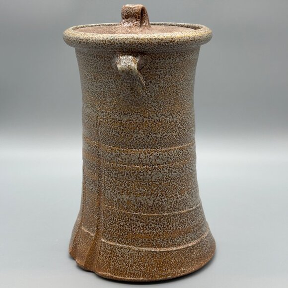 Signed Eldreth Pottery 2007 Brown Salt Glazed Stoneware Crock w/ Lid Hand Thrown - Picture 3 of 9